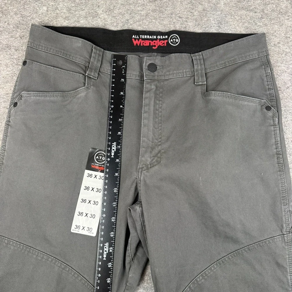 Wrangler ATG Jackson Utility Pants Cotton Stretch Pockets Gray Mens 36x30